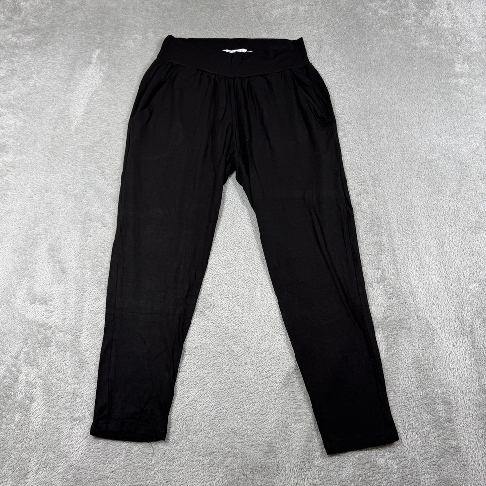 Fighting Eel‎ Jogger Pants Women XS Black Rayon Spandex Stretch Tapered Leg